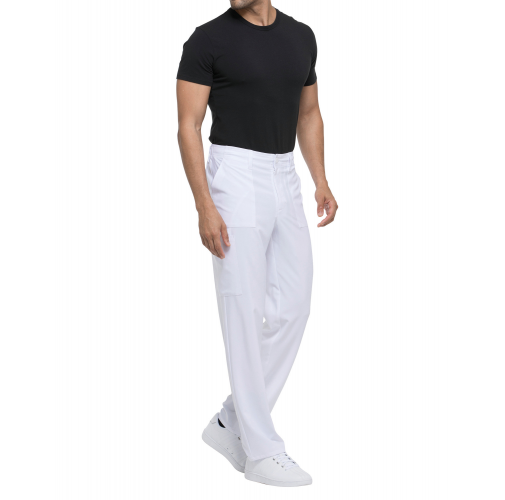 white Pantalón con cordón de ajuste y tiro estándar hombre<br/>