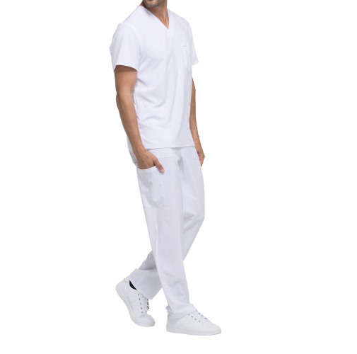 white Camiseta cuello pico hombre