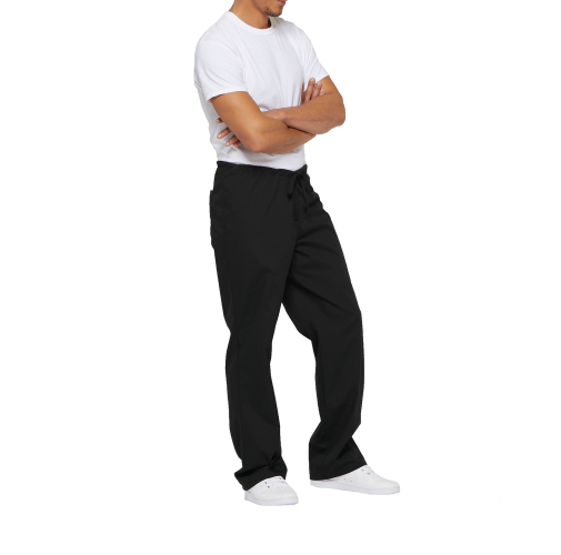 black Pantalón con cordón y tiro estándar unisex<br/>