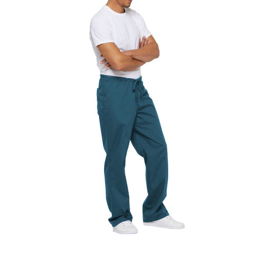 caribbean blue Pantalón con cordón y tiro estándar unisex<br/>