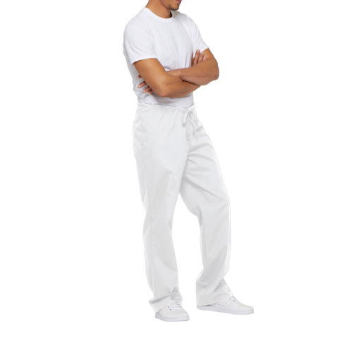 white Pantalón con cordón y tiro estándar unisex<br/>