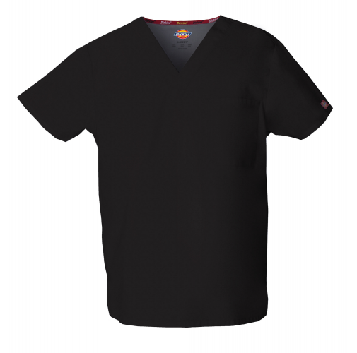 black Camiseta cuello pico unisex