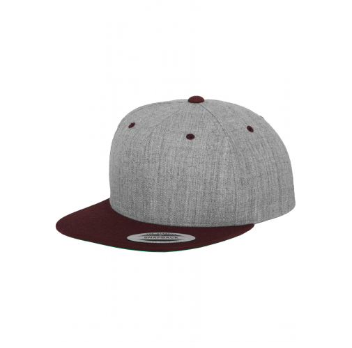 heather grey / maroon Gorra Classic bicolor snapback