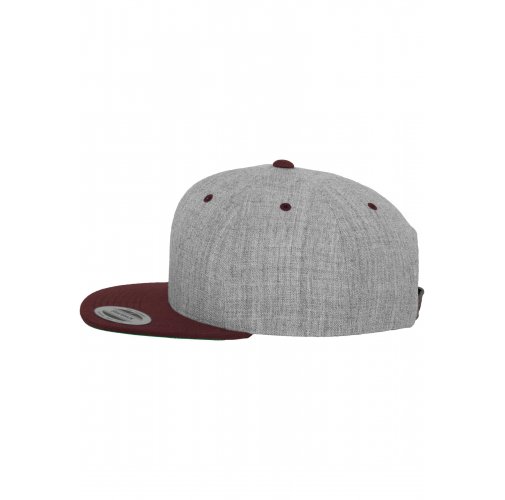 heather grey / maroon Gorra Classic bicolor snapback