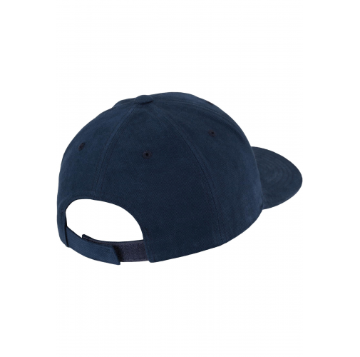 navy Gorra de sarga de algodón peinado<br/>