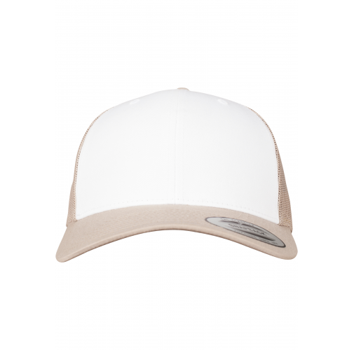 khaki / white Gorra Retro Trucker Colored Front