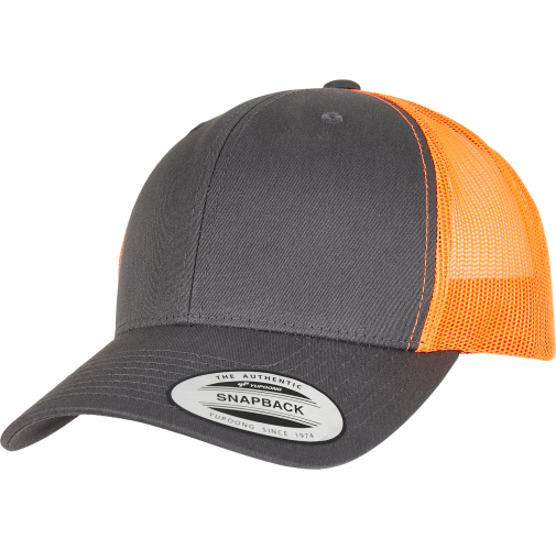 charcoal / neon orange Gorra trucker retro bicolor<br/>
