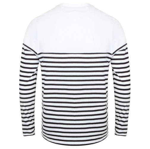 white / navy Camiseta Breton manga larga