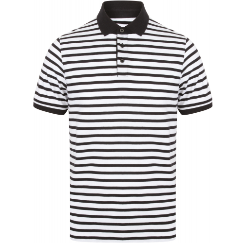white / navy Polo jersey a rayas