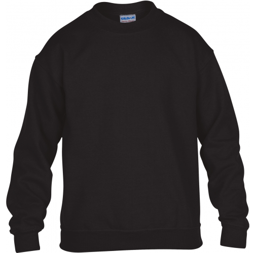 black Sudadera Heavy Blend™ niños cuello redondo