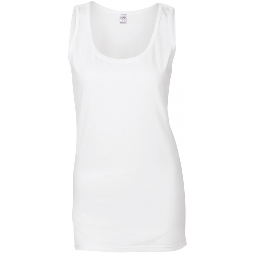 white Camiseta SoftStyle sin mangas mujer