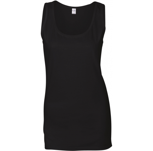 black Camiseta SoftStyle sin mangas mujer