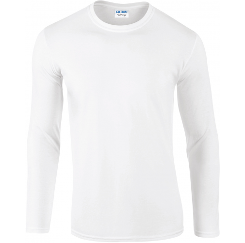 white Camiseta SoftStyle manga larga hombre