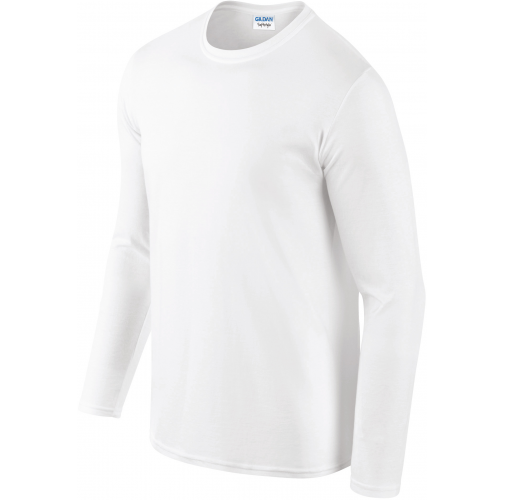 white Camiseta SoftStyle manga larga hombre