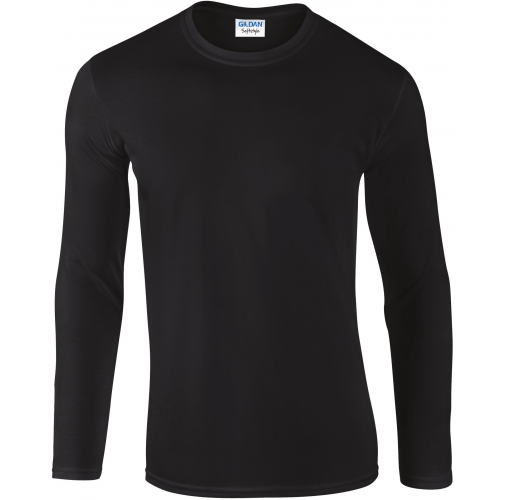 black Camiseta SoftStyle manga larga hombre