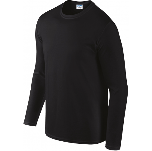 black Camiseta SoftStyle manga larga hombre