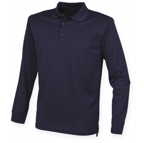 navy Polo Cool Plus® manga larga unisex