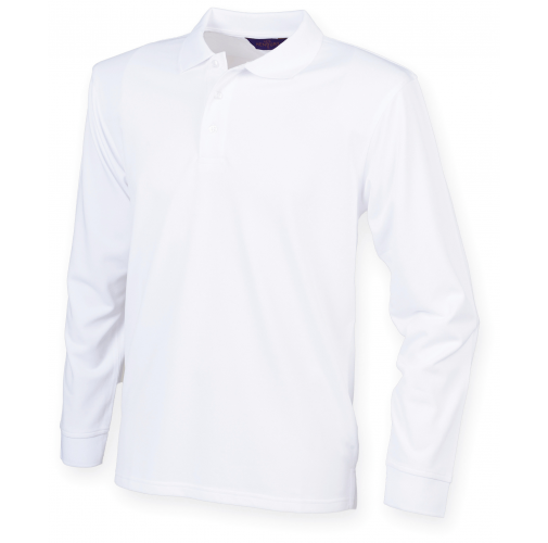 white Polo Cool Plus® manga larga unisex