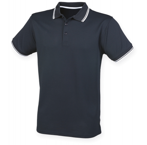 navy / white Polo Cool Plus® con ribete