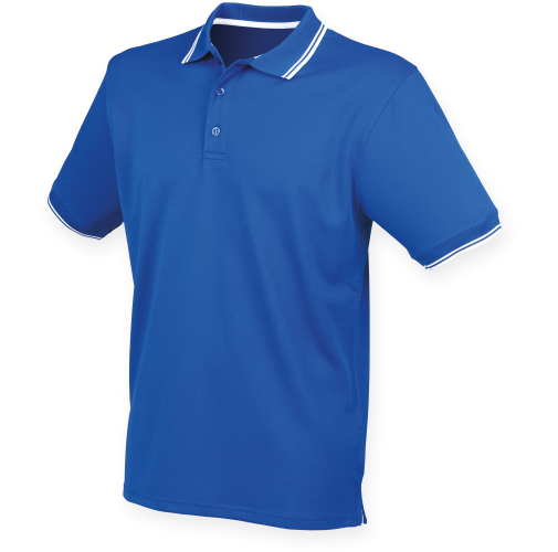 royal / white Polo Cool Plus® con ribete