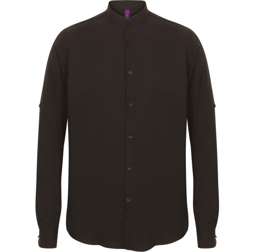black Camisa cuello mao hombre