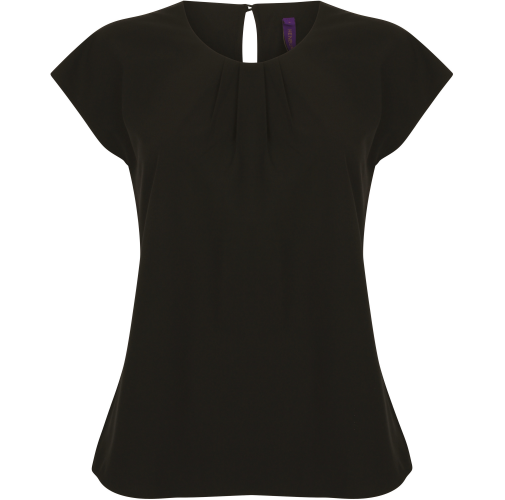 black Top cuello plisado mujer
