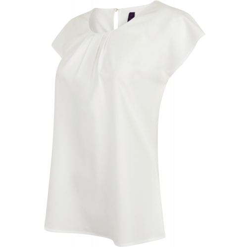 white Top cuello plisado mujer