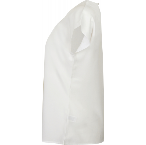 white Top cuello plisado mujer