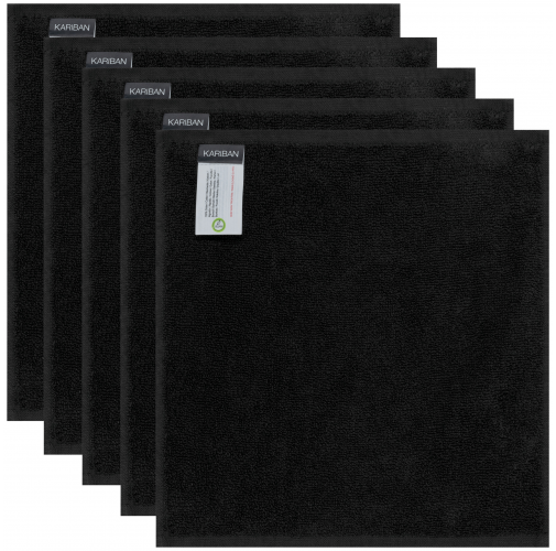 black Toallas para invitados 30 x 30 cm - Juego de 5 toallas