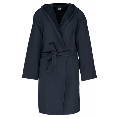navy Albornoz con capucha algodón orgánico