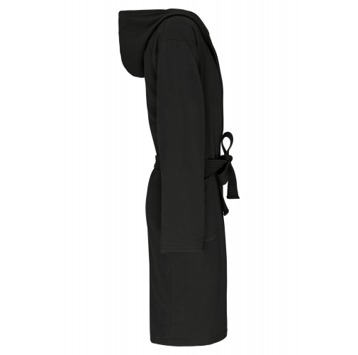 black Albornoz con capucha algodón orgánico