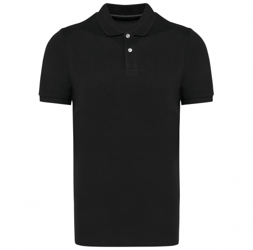 black Polo Supima® manga corta para hombre