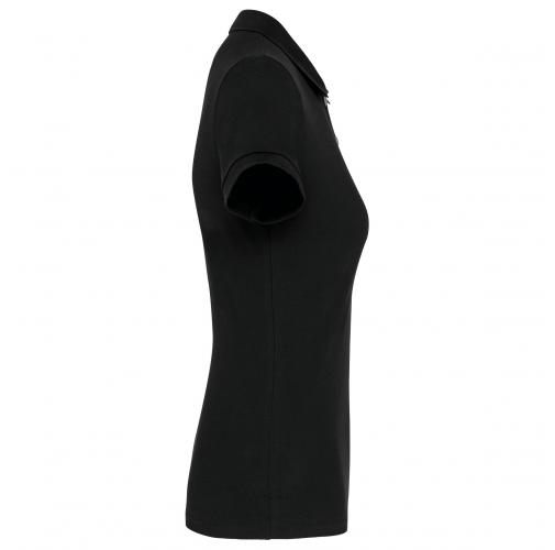 black Polo Supima® maga corta mujer