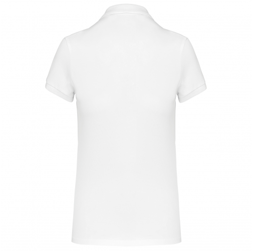 white Polo Supima® maga corta mujer