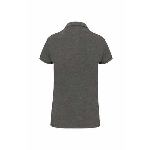 grey heather Polo Supima® maga corta mujer