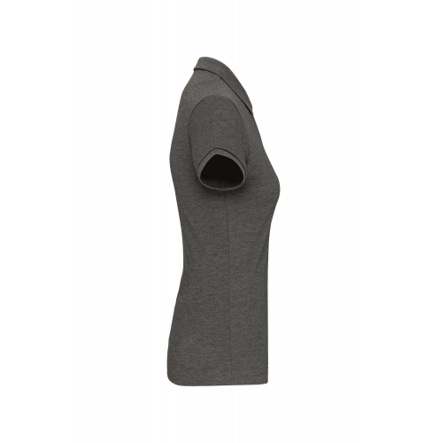 grey heather Polo Supima® maga corta mujer