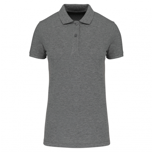 grey heather Polo piqué Bio180 mujer