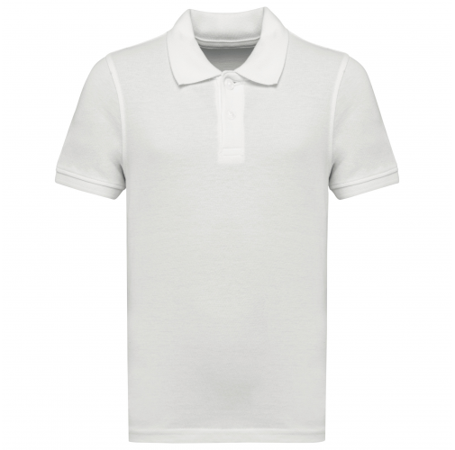 white Polo de punto piqué Bio180 infantil<br/>