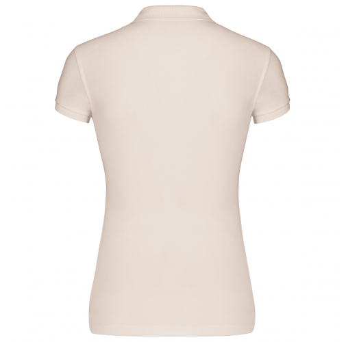 cream Polo piqué orgánico de mujer