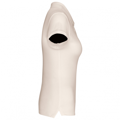cream Polo piqué orgánico de mujer