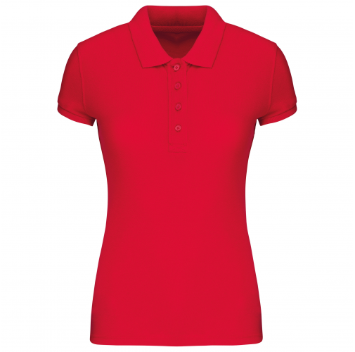 red Polo piqué orgánico de mujer