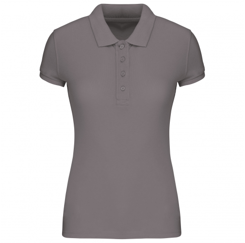 storm grey Polo piqué orgánico de mujer