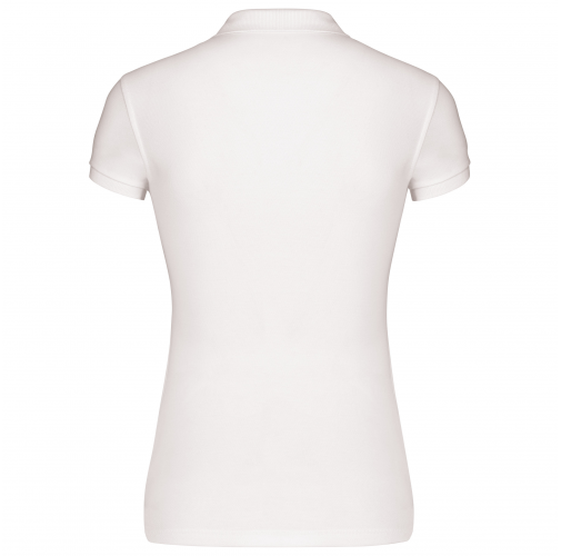 white Polo piqué orgánico de mujer