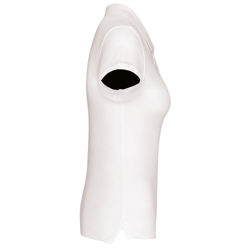 white Polo piqué orgánico de mujer