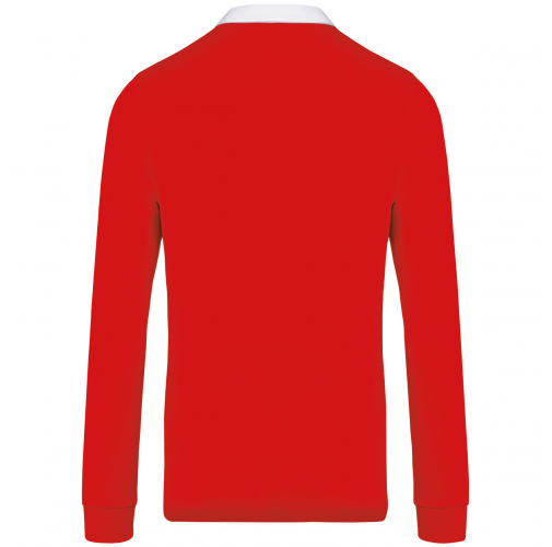 red / white Polo Rugby
