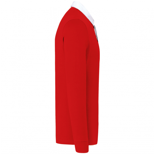 red / white Polo Rugby