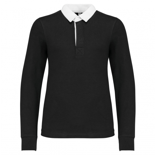 black / white Polo rugby niños