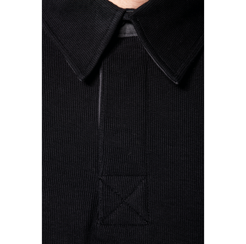French rib - polo de canalé manga larga hombre