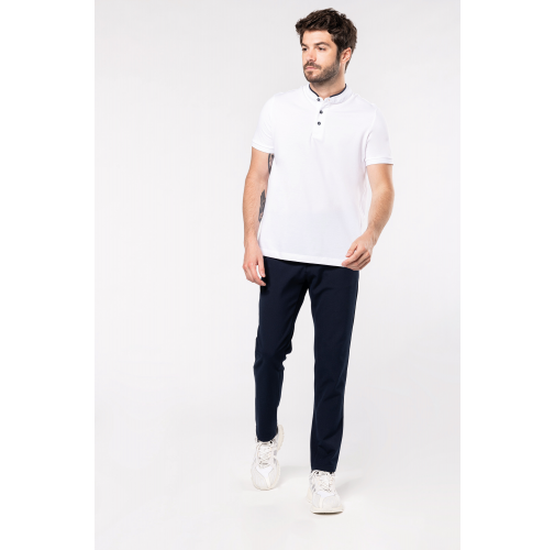 Polo con cuello mao manga corta hombre