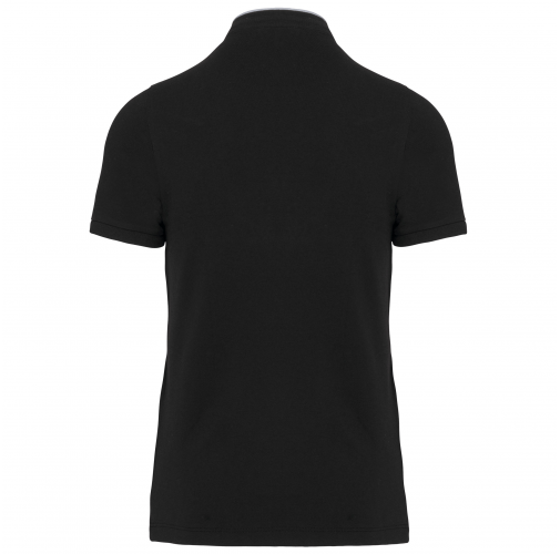 black / oxford grey Polo con cuello mao manga corta hombre